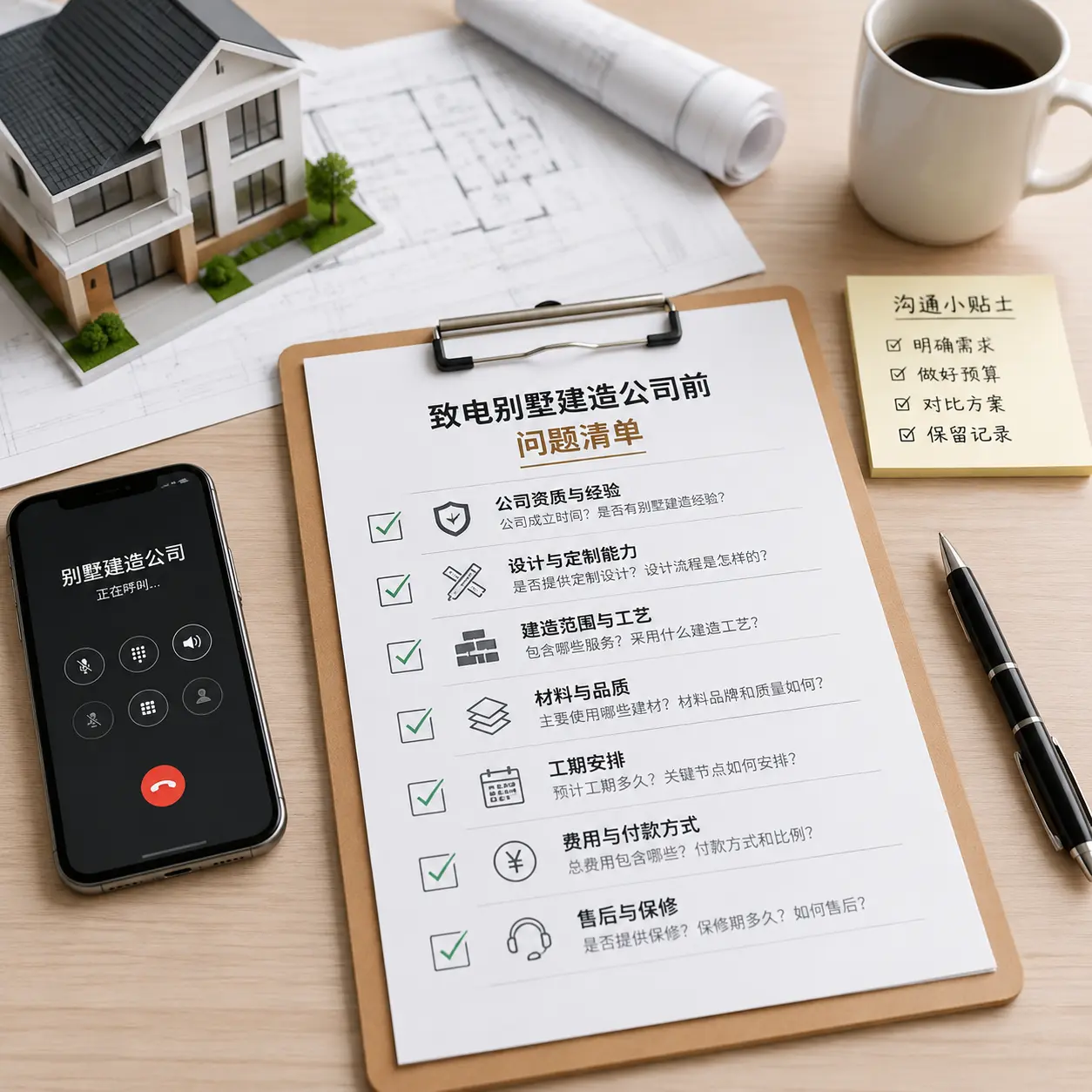 在云岩拨打别墅建造公司电话前的准备工作